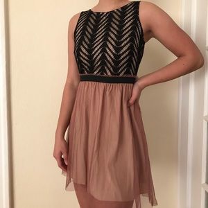 Sleeveless Lacey Homecoming Dress